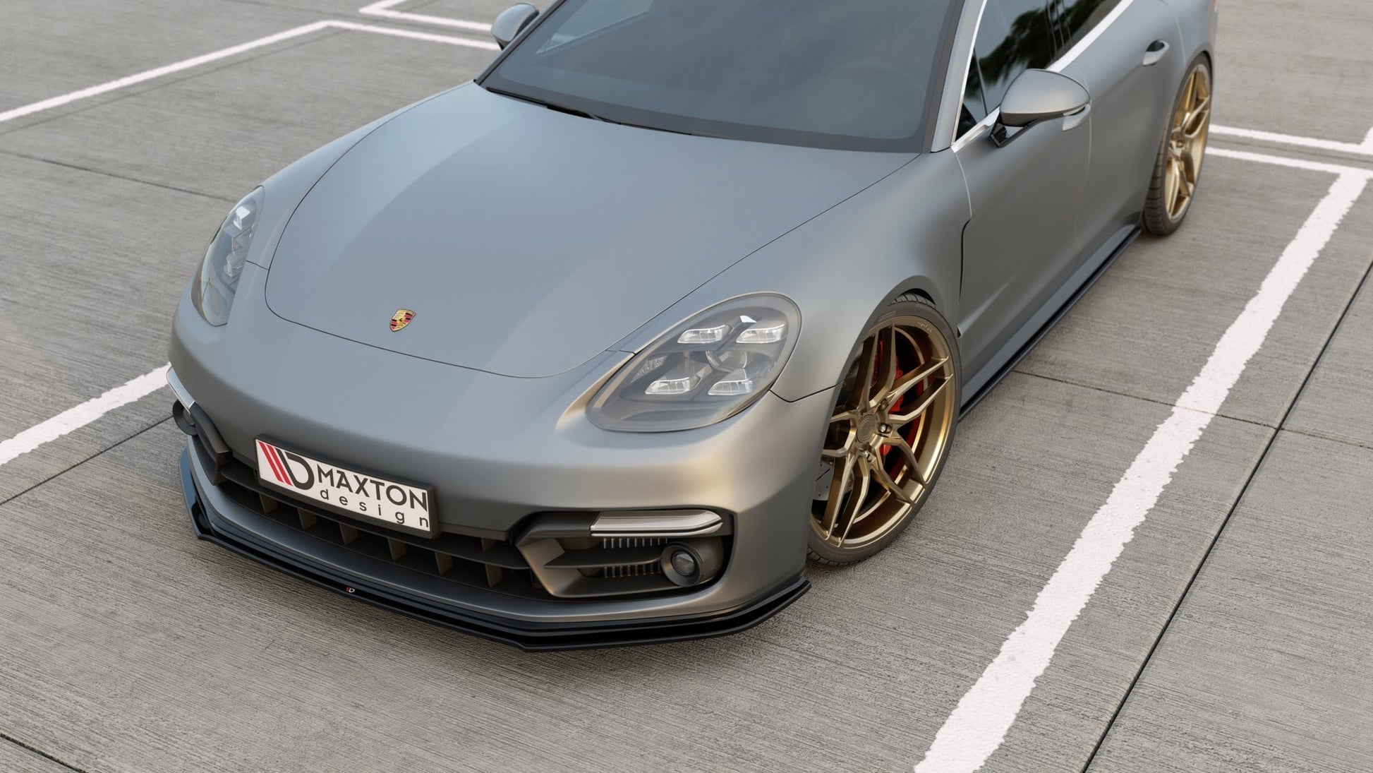 Front Ansatz für Porsche Panamera GTS 971 schwarz matt