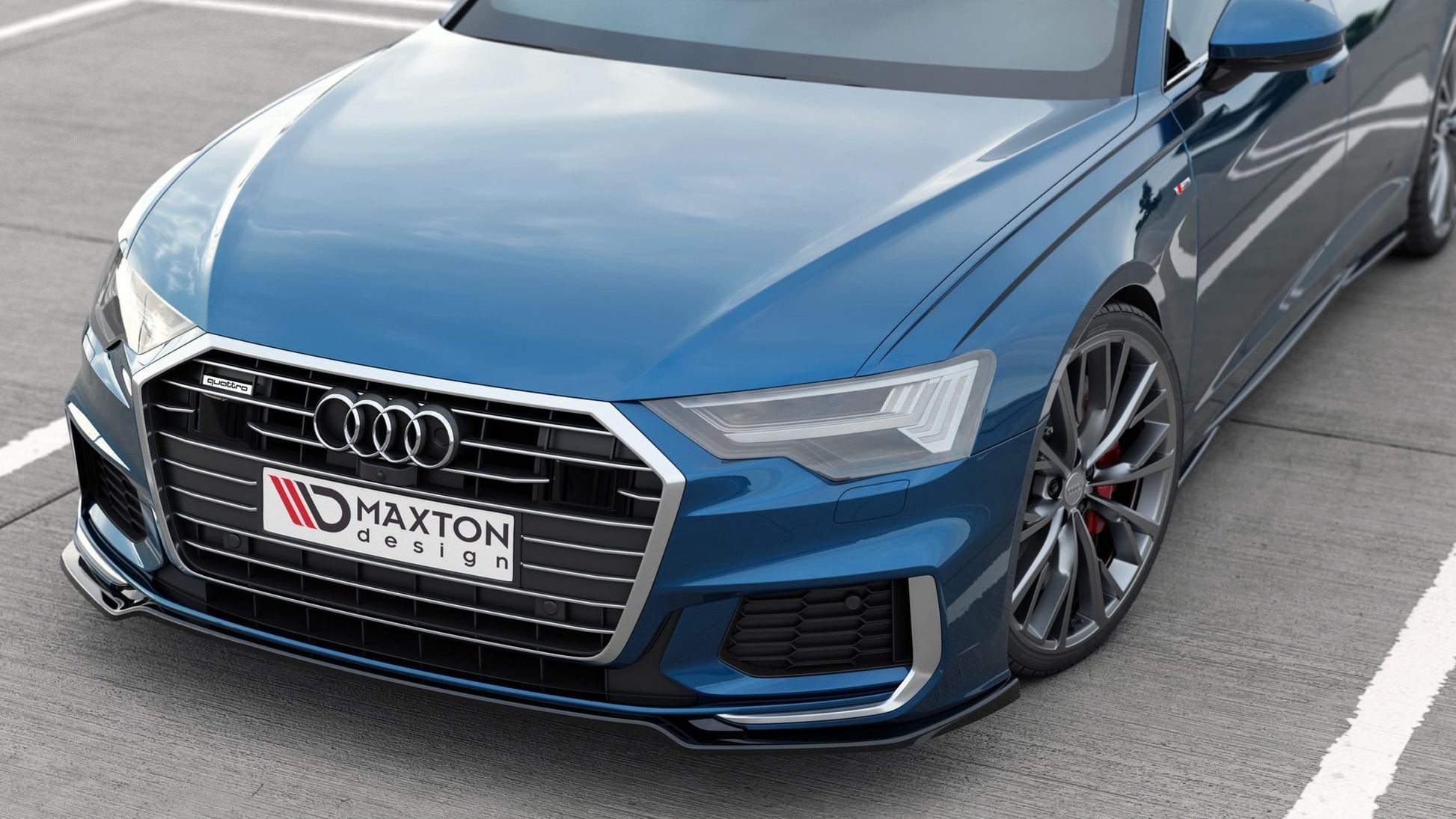 Front Ansatz V.1 für Audi A6 S-Line / S6 C8  schwarz Hochglanz