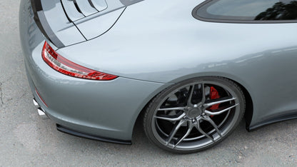 Heck Ansatz Flaps Diffusor für Porsche 911 Carrera 991 Carbon Look