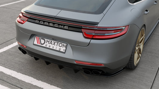 Diffusor Heck Ansatz für Porsche Panamera GTS 971 schwarz Hochglanz