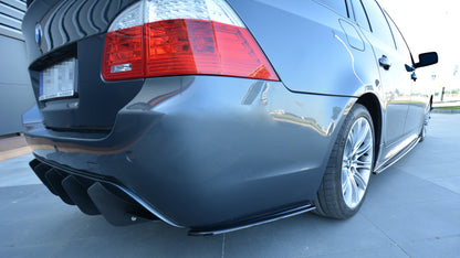 Heck Ansatz Flaps Diffusor für BMW 5er E60/E61 M Paket Carbon Look