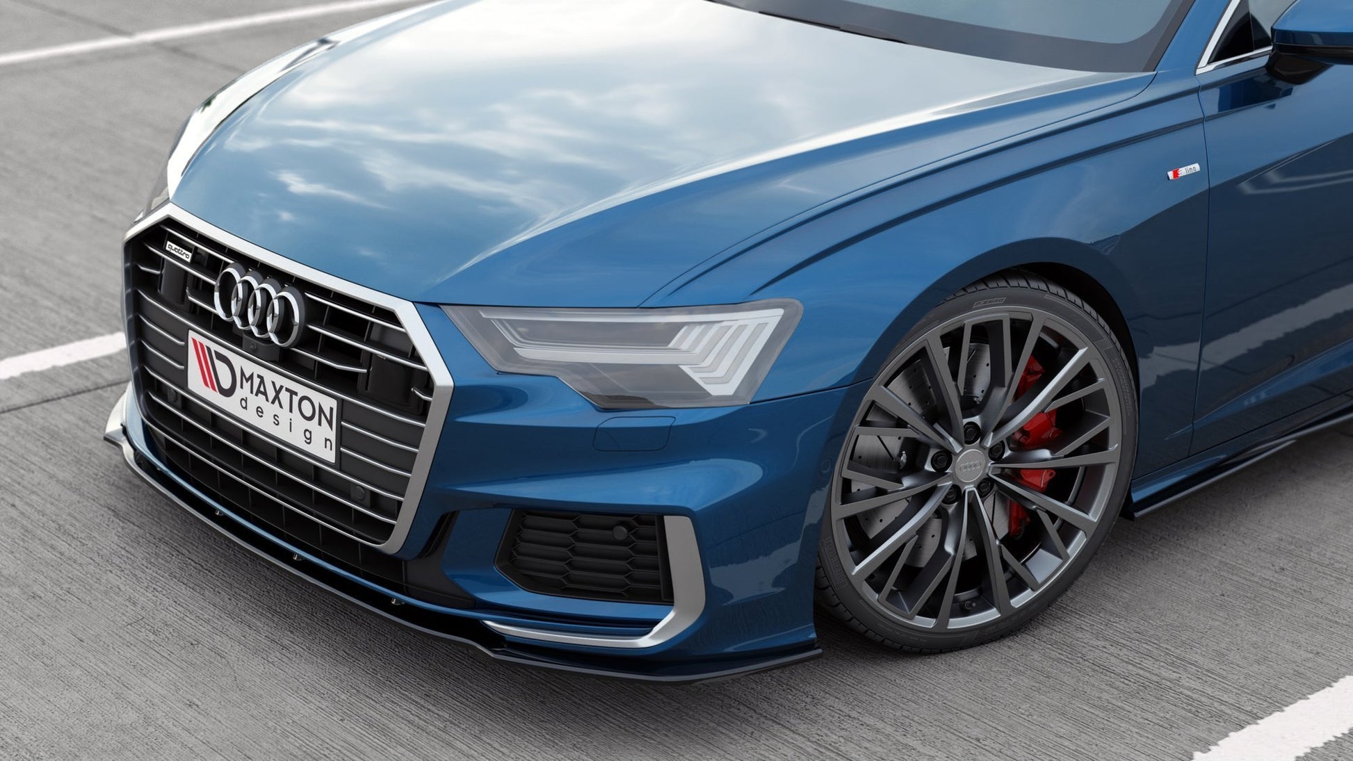 Front Ansatz V.2 für Audi A6 S-Line / S6 C8  schwarz matt