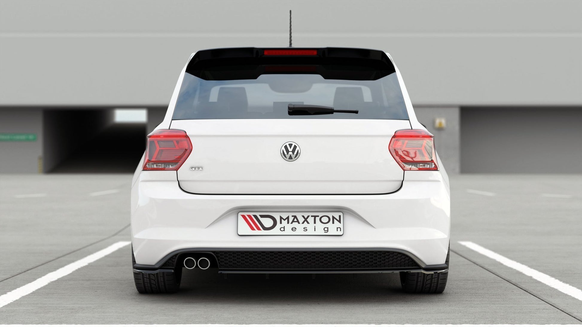 Heck Ansatz Flaps Diffusor V.2 für VW Polo GTI Mk6 Carbon Look