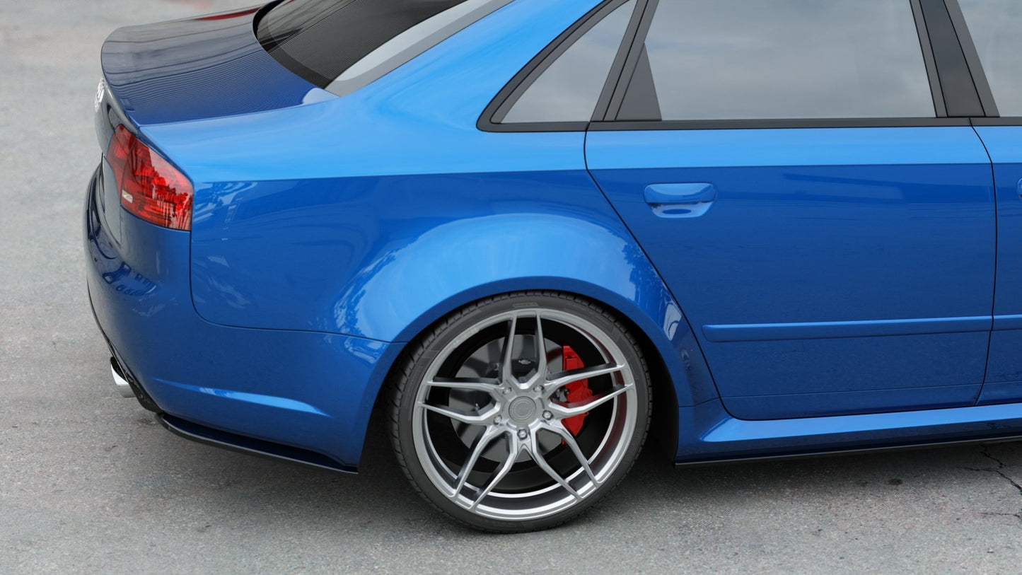 Heck Ansatz Flaps Diffusor V.1 für Audi RS4 Limousine B7 Carbon Look