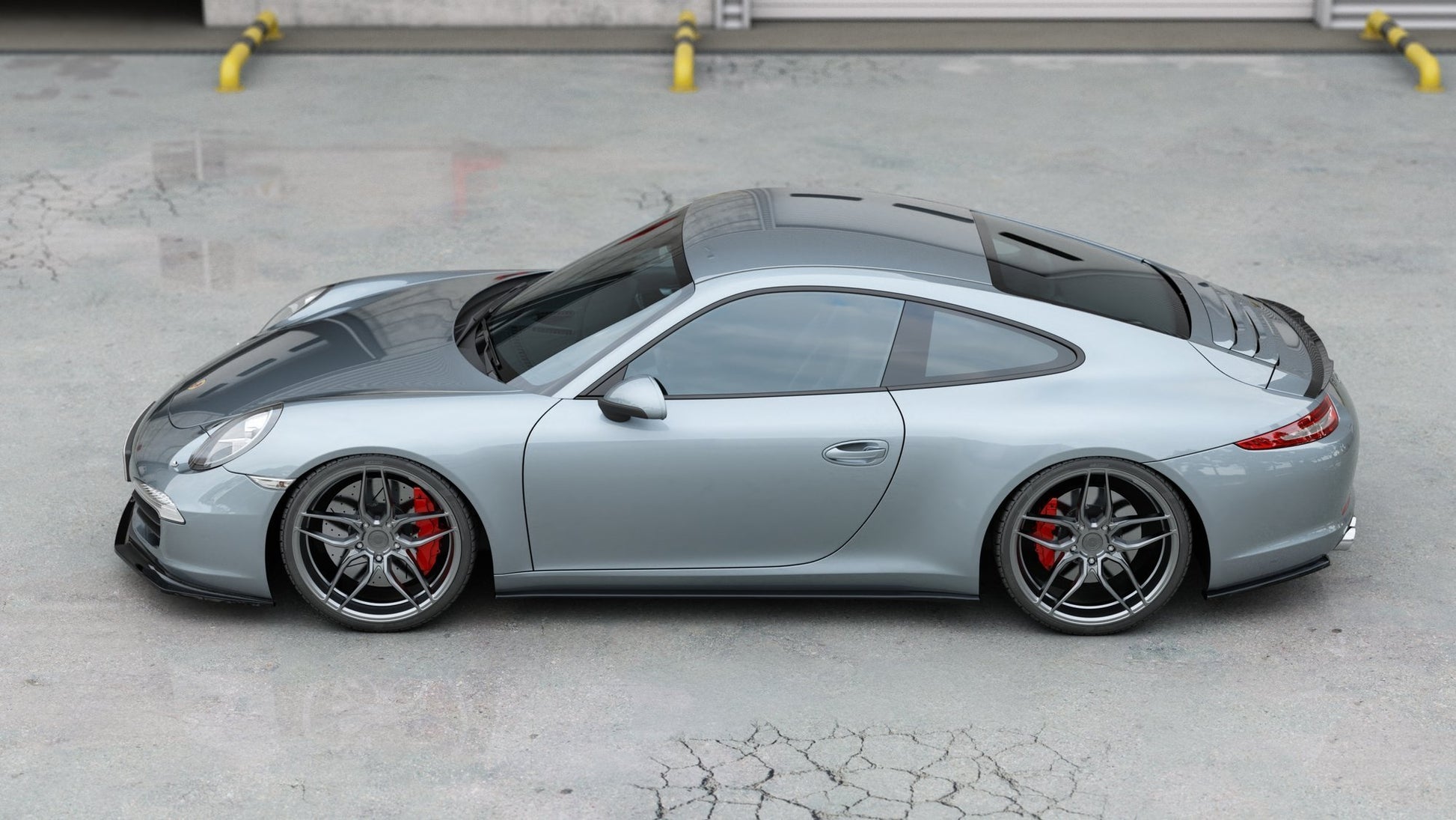 Seitenschweller Ansatz für Porsche 911 Carrera 991 schwarz matt