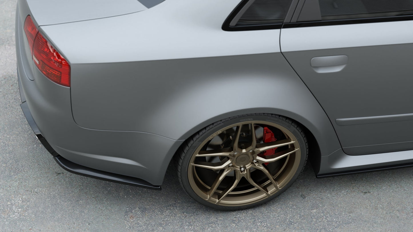 Heck Ansatz Flaps Diffusor V.2 für Audi RS4 Limousine B7 Carbon Look