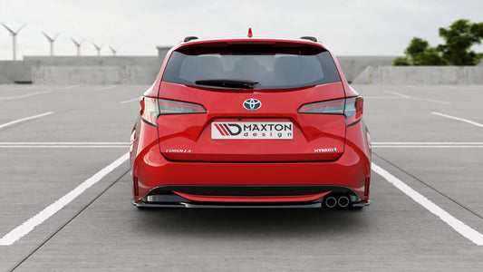 Heck Ansatz Flaps Diffusor für Toyota Corolla XII Touring Sports Carbon Look