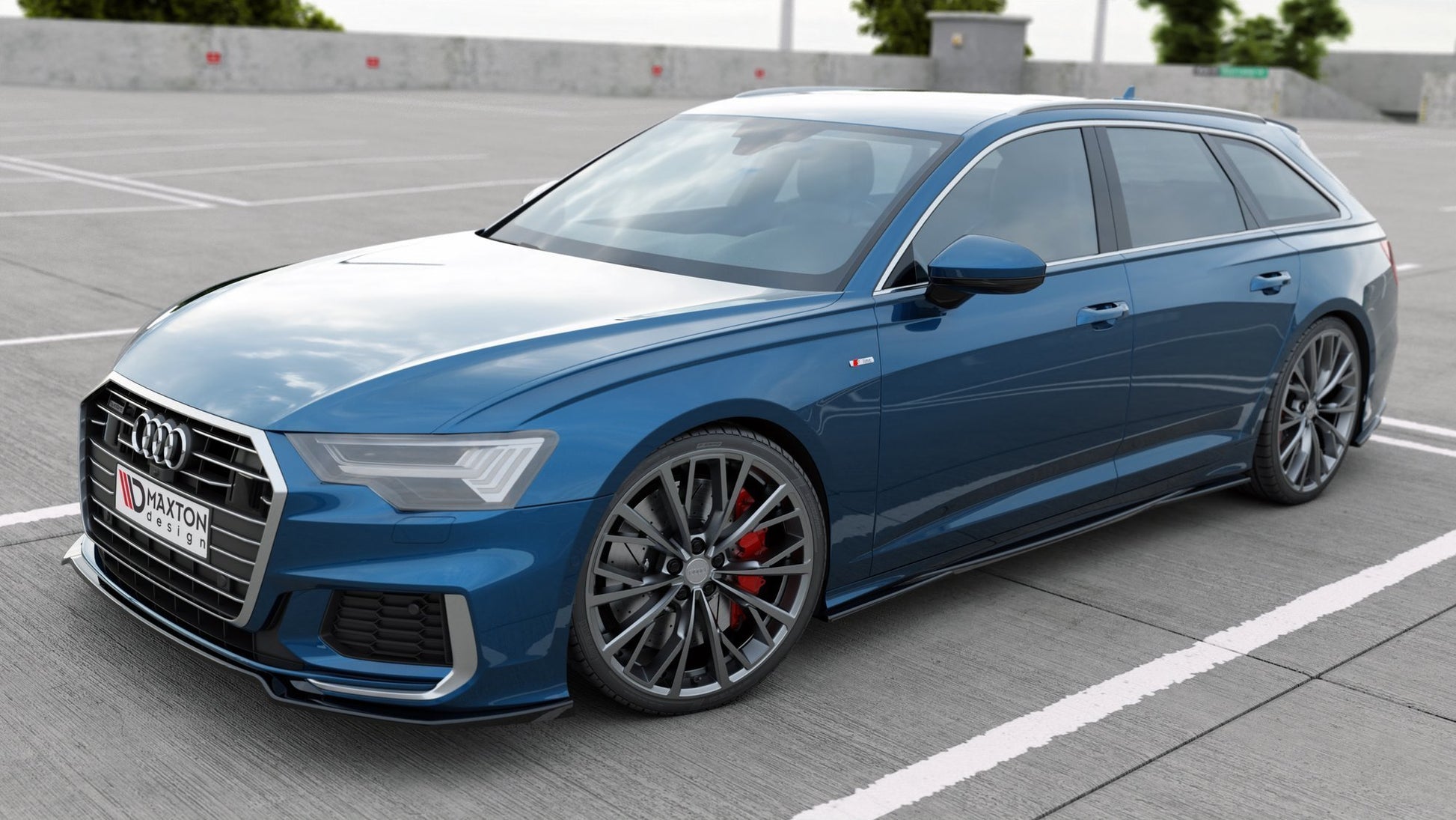 Front Ansatz V.1 für Audi A6 S-Line / S6 C8  schwarz Hochglanz