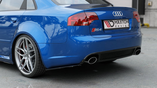 Heck Ansatz Flaps Diffusor V.1 für Audi RS4 Limousine B7 schwarz matt