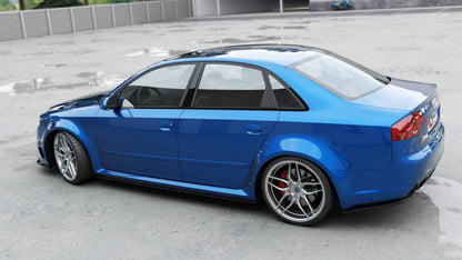 Seitenschweller Ansatz für Audi RS4 B7 schwarz Hochglanz
