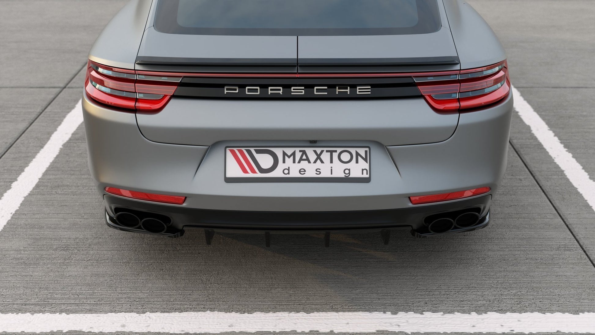 Diffusor Heck Ansatz für Porsche Panamera GTS 971 schwarz Hochglanz