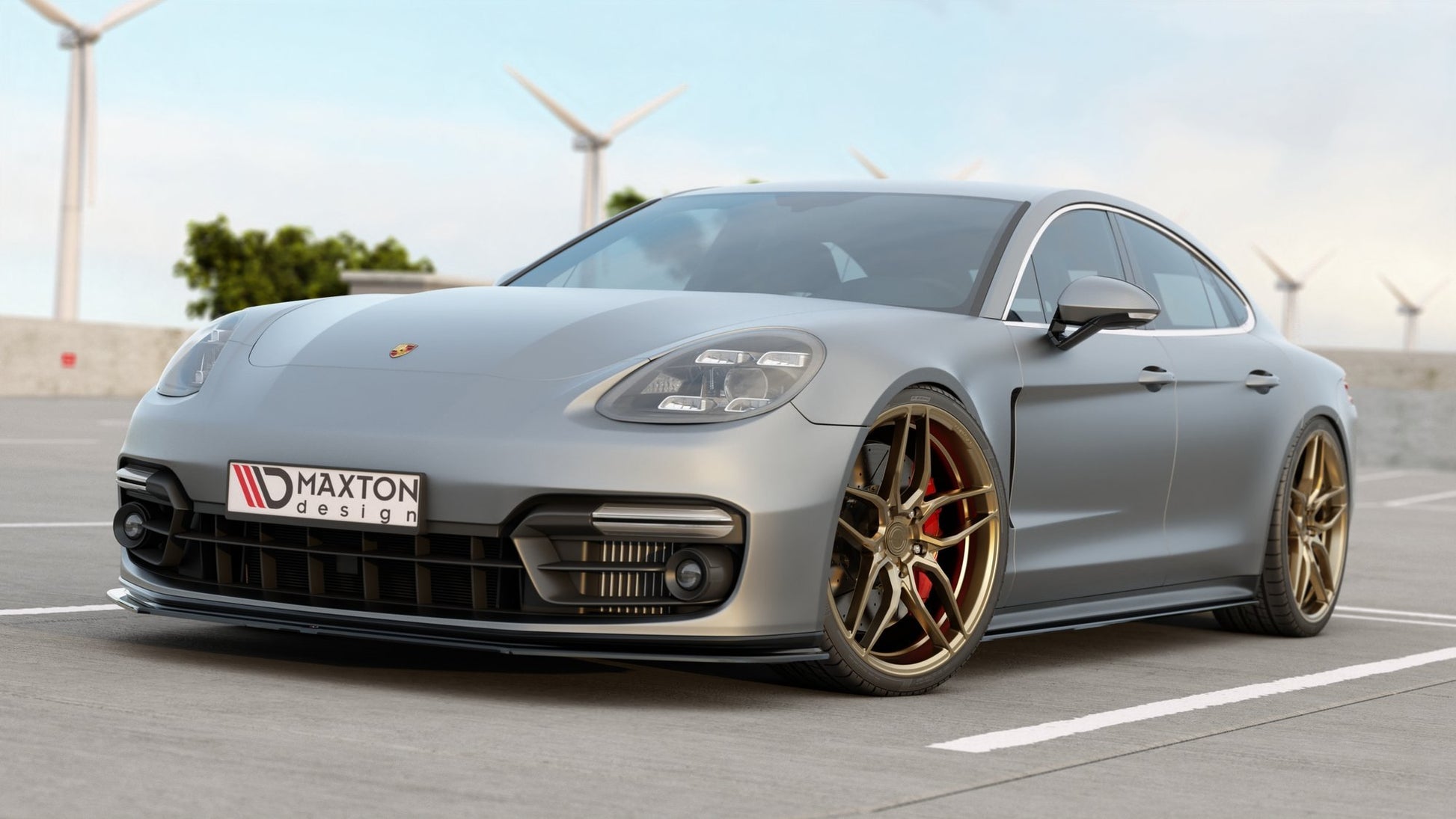 Front Ansatz für Porsche Panamera GTS 971 schwarz matt