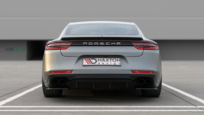 Heck Ansatz Flaps Diffusor für Porsche Panamera GTS 971 schwarz matt