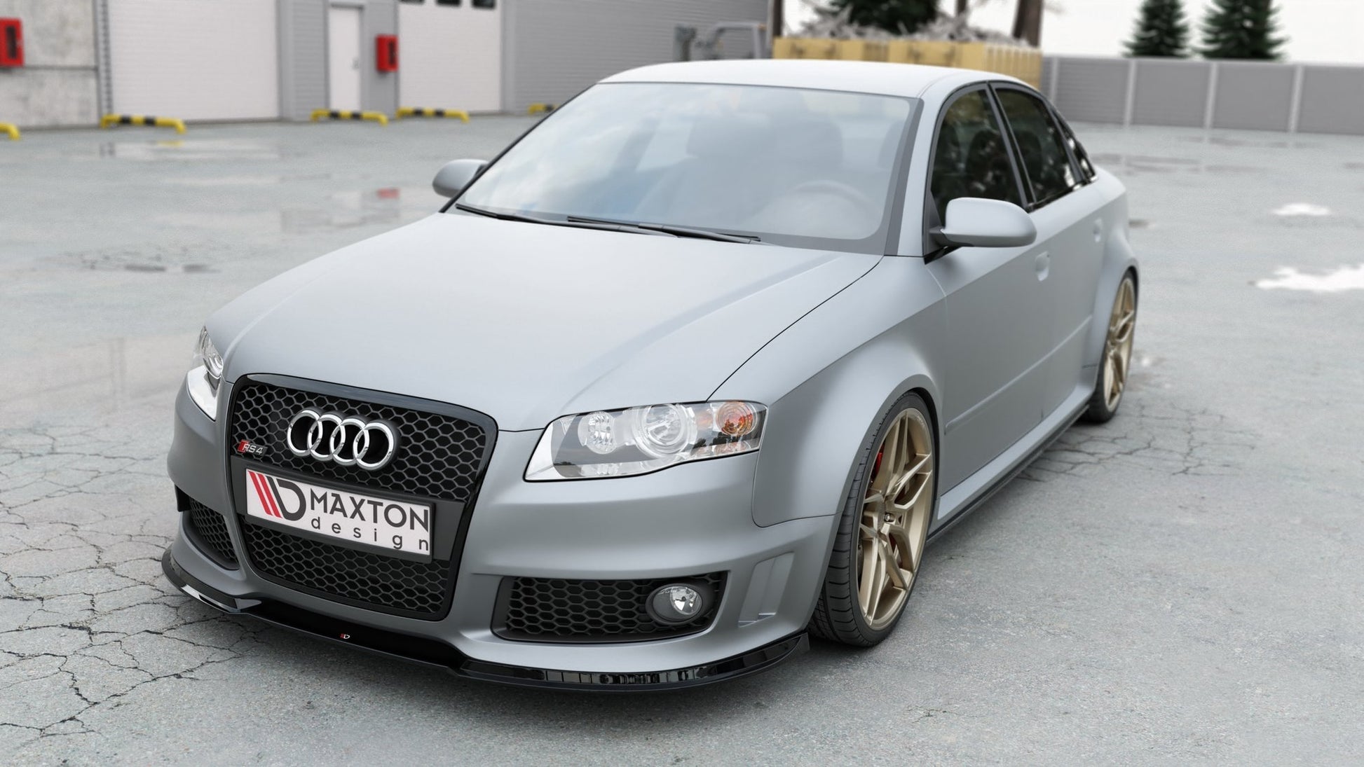 Front Ansatz V.1 für Audi RS4 B7 schwarz Hochglanz