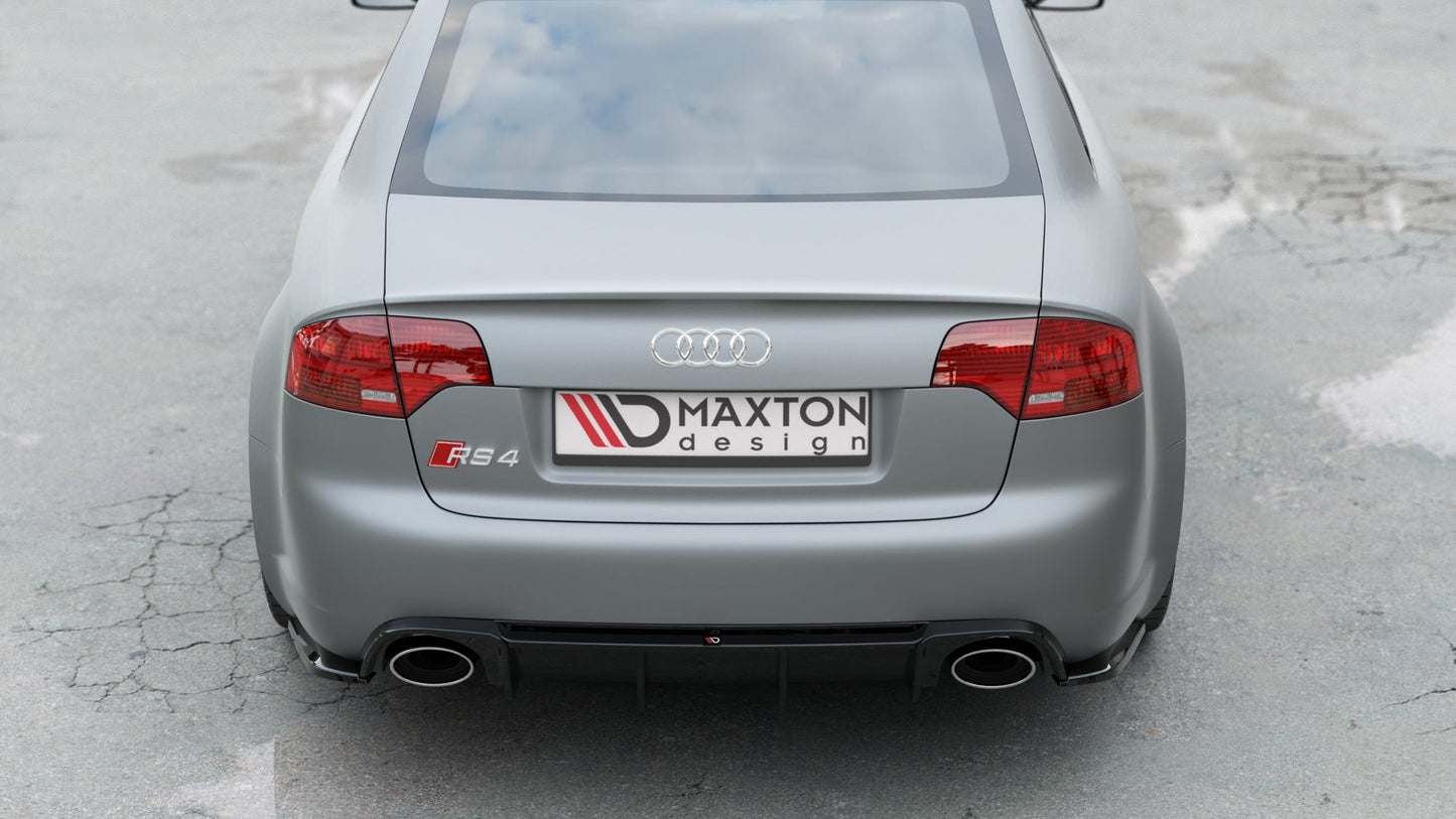 Diffusor Heck Ansatz für Audi RS4 B7 schwarz Hochglanz