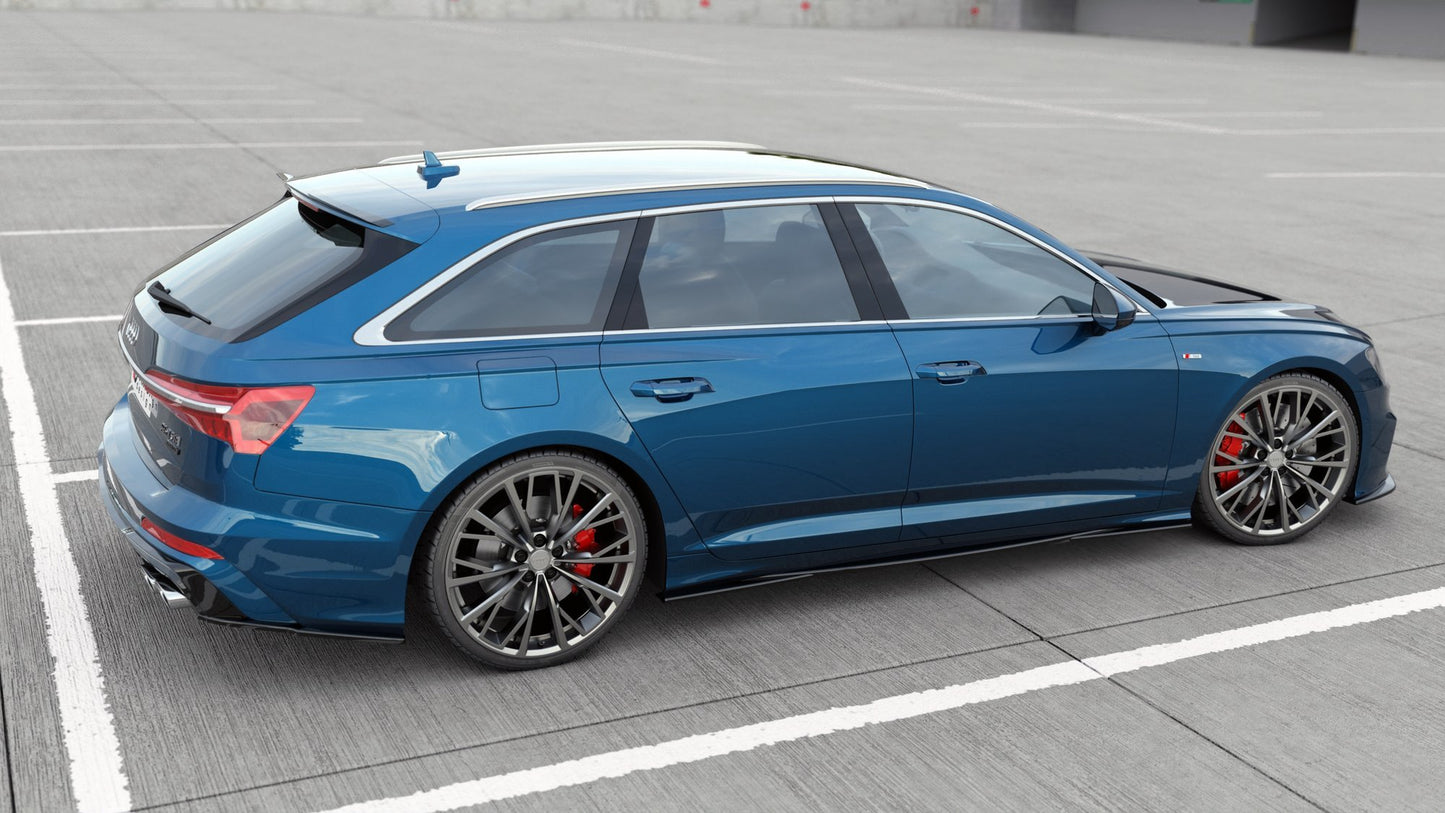 Seitenschweller Ansatz für Aud A6 S-Line / S6 C8  schwarz Hochglanz