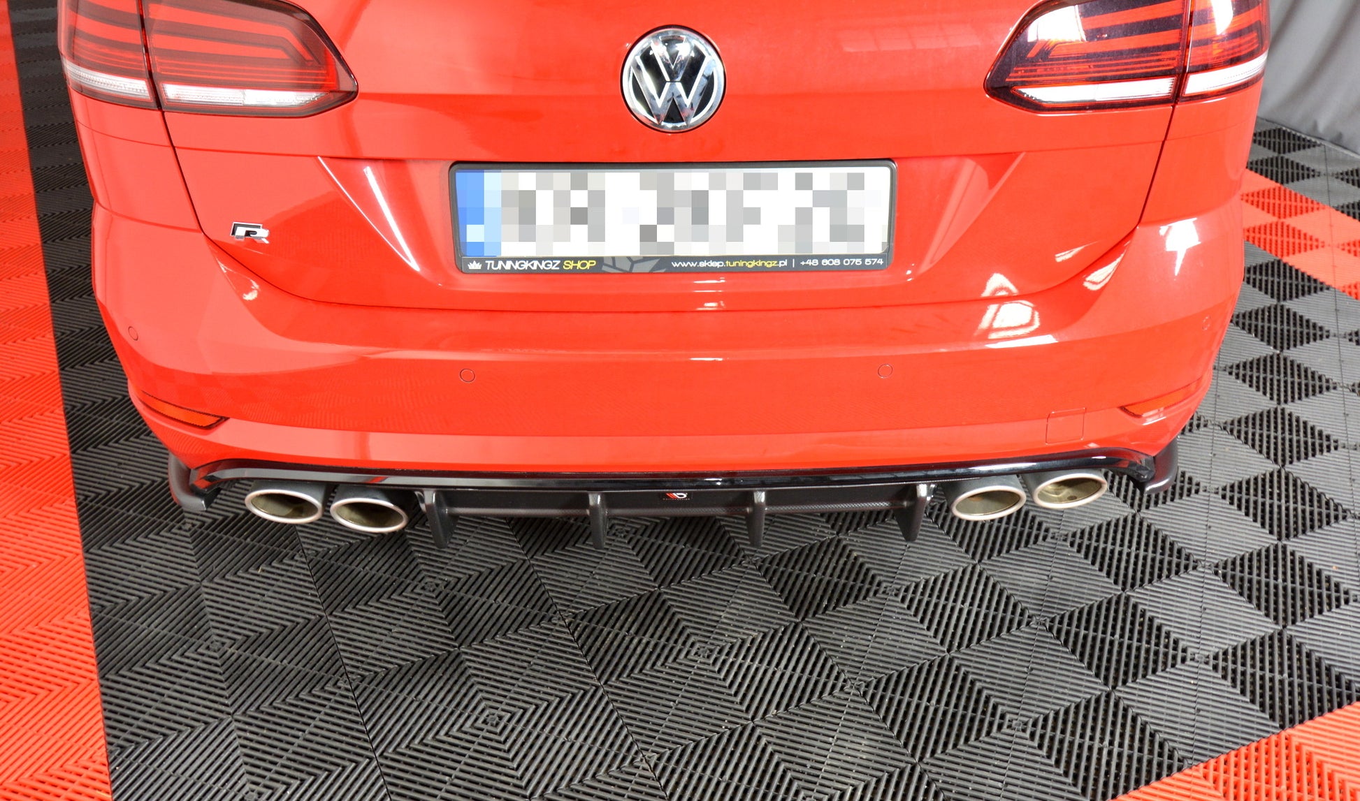 Diffusor Heck Ansatz für VW GOLF 7 R VARIANT FACELIFT  schwarz matt