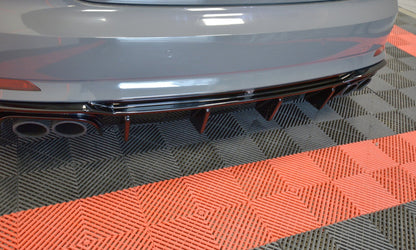Diffusor Heck Ansatz für Audi S5 F5 Coupe / Sportback schwarz Hochglanz