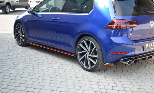 Seitenschweller Ansatz für V.2 für VW Golf 7 R / R-Line Facelift Carbon Look