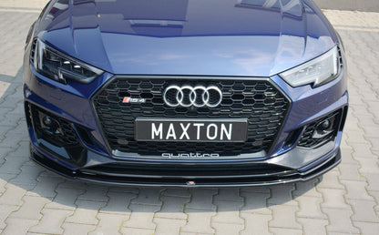 Front Ansatz V.2 für AUDI RS4 B9 schwarz Hochglanz