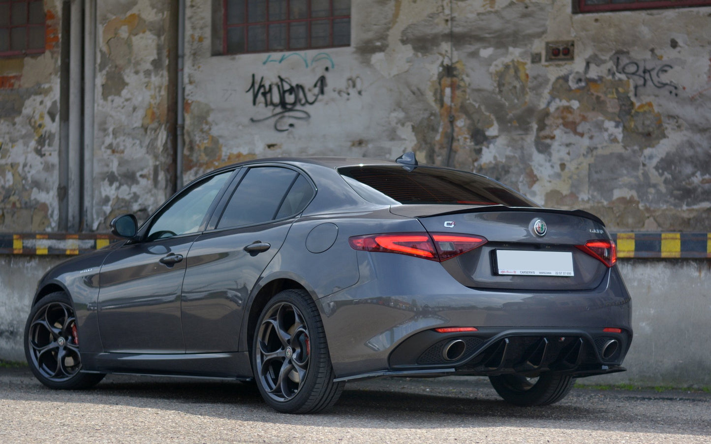 Heck Ansatz Flaps Diffusor für ALFA ROMEO GIULIA VELOCE  schwarz matt