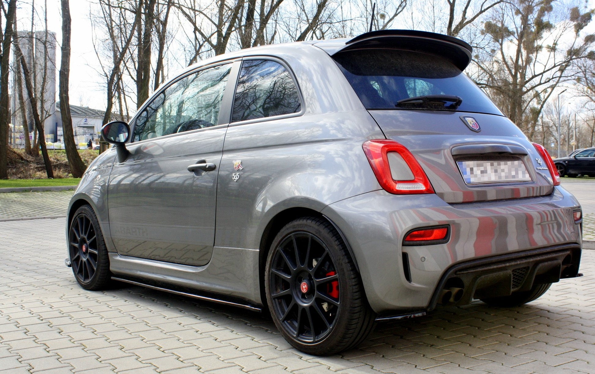 Seitenschweller Ansatz für FIAT 500 ABARTH MK1 FACELIFT Carbon Look