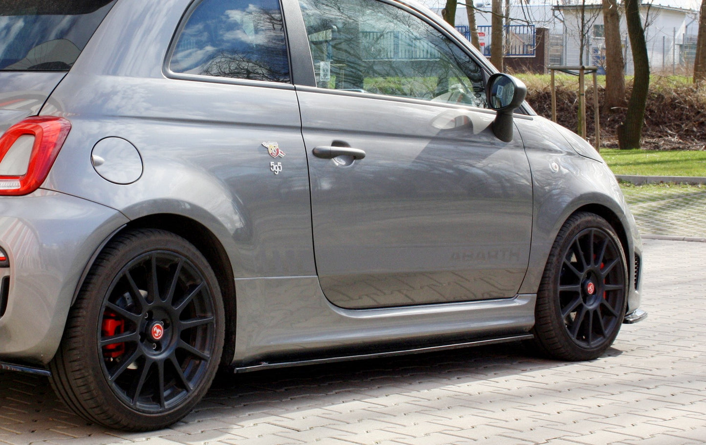 Seitenschweller Ansatz für FIAT 500 ABARTH MK1 FACELIFT schwarz Hochglanz