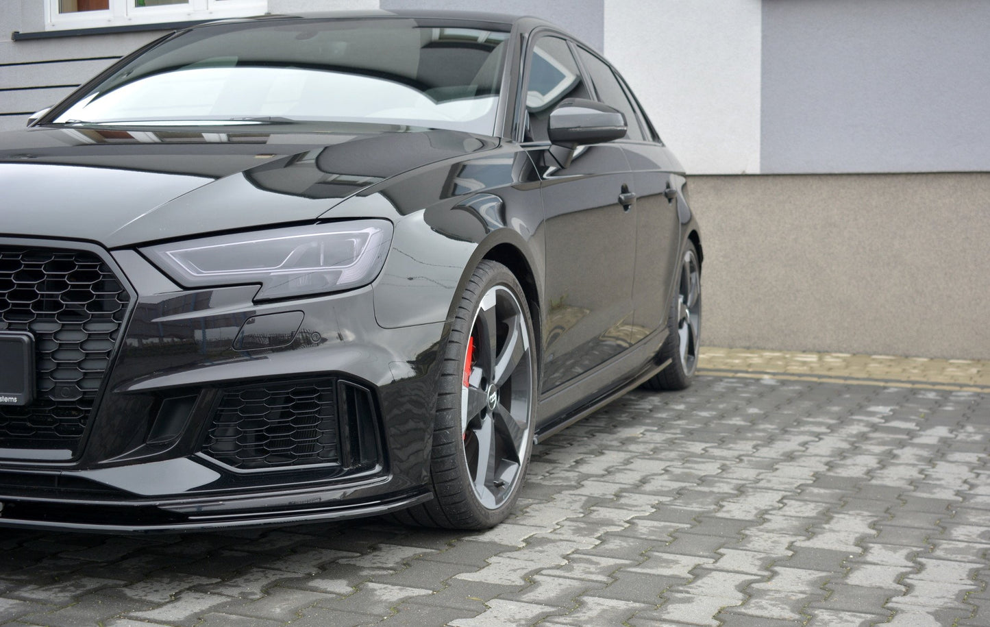 Seitenschweller Ansatz für Audi RS3 8V FL Sportback schwarz matt
