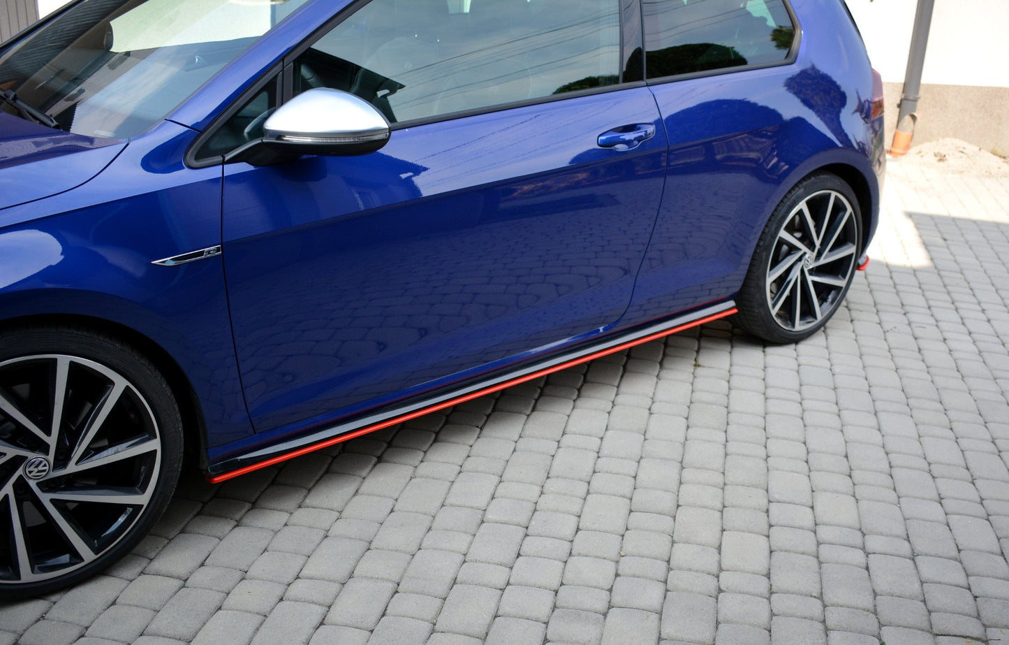 Seitenschweller Ansatz für V.2 für VW Golf 7 R / R-Line Facelift Carbon Look