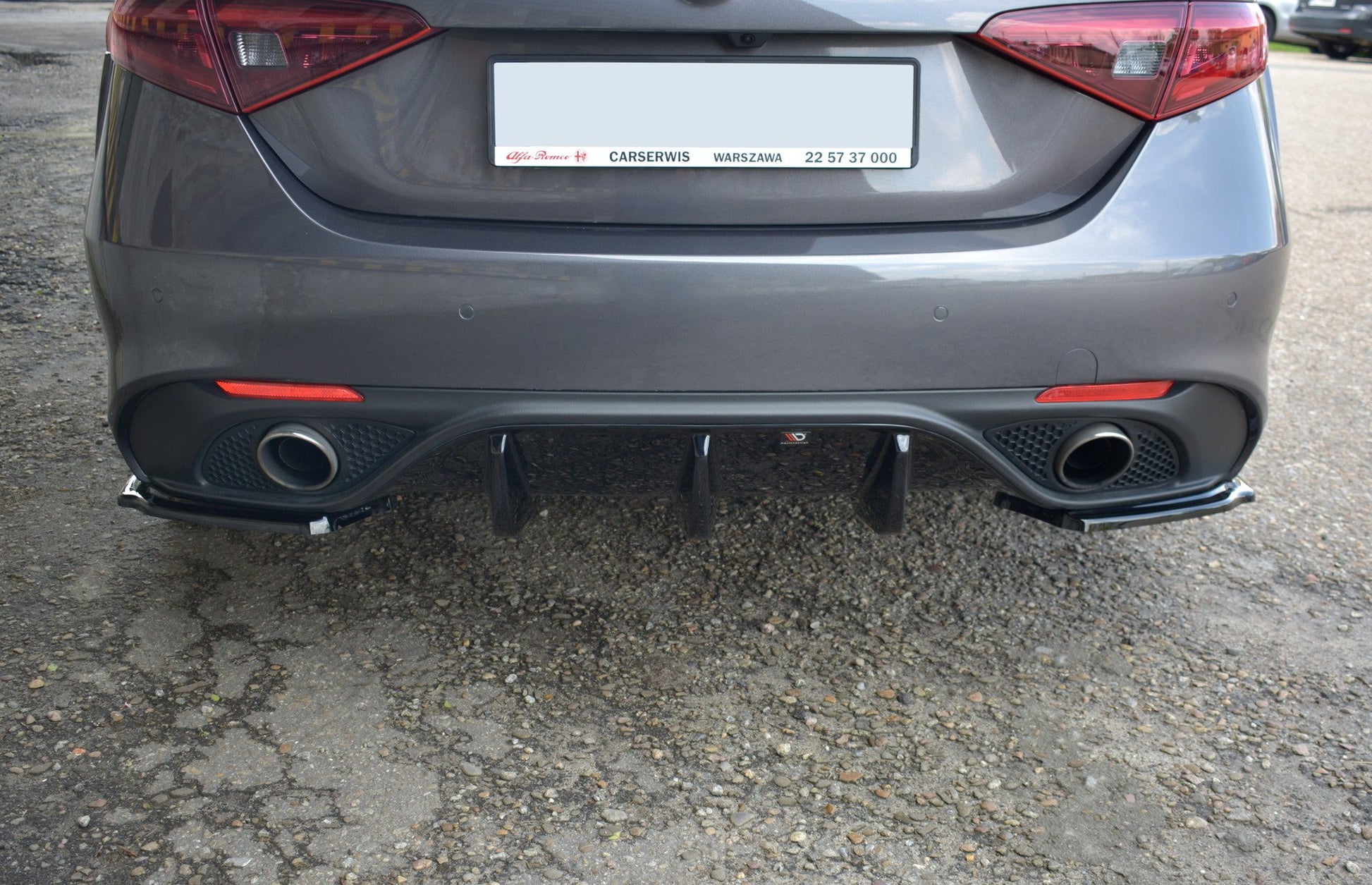 Heck Ansatz Flaps Diffusor für ALFA ROMEO GIULIA VELOCE  Carbon Look