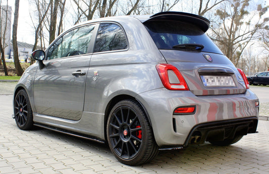 Heck Ansatz Flaps Diffusor für FIAT 500 ABARTH MK1 FACELIFT schwarz Hochglanz