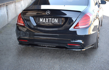 Mittlerer Diffusor Heck Ansatz für Mercedes S-KLASSE AMG-LINE W222 schwarz matt