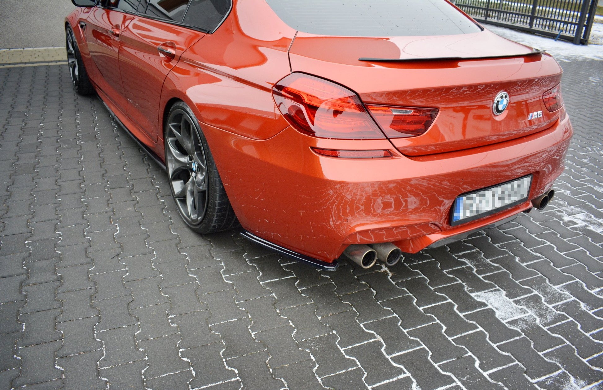 Heck Ansatz Flaps Diffusor für BMW M6 GRAN COUPÉ schwarz matt