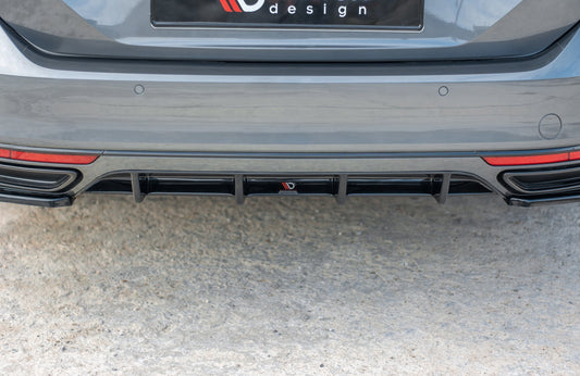 Diffusor Heck Ansatz für Volkswagen Passat R-Line B8 schwarz Hochglanz