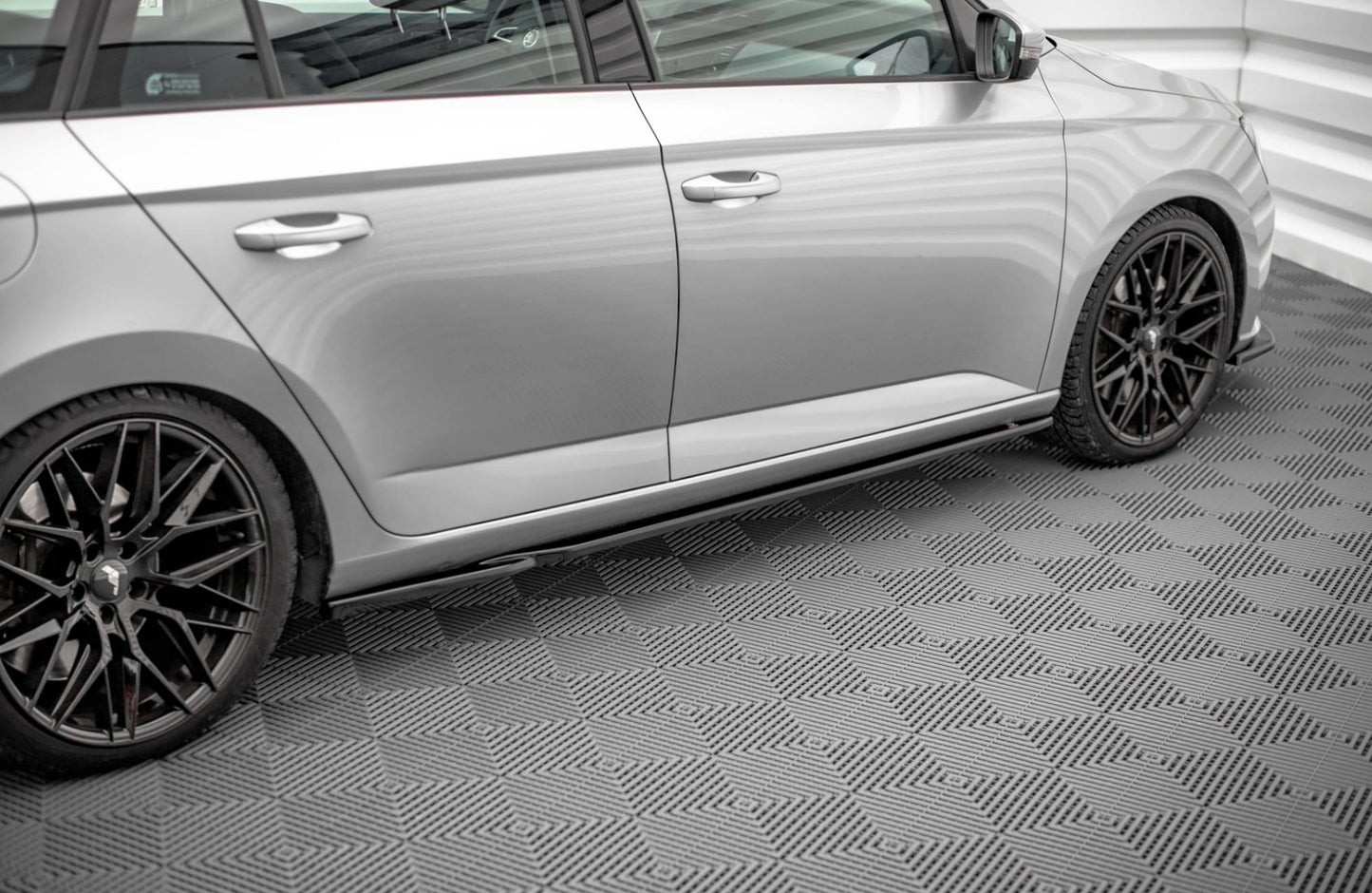 Seitenschweller Ansatz für Skoda Fabia Mk3 schwarz matt