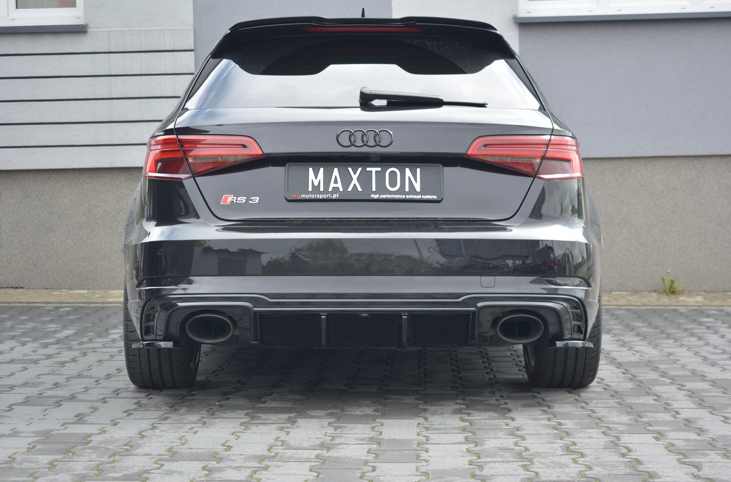 Diffusor Heck Ansatz für Audi RS3 8V FL Sportback schwarz Hochglanz