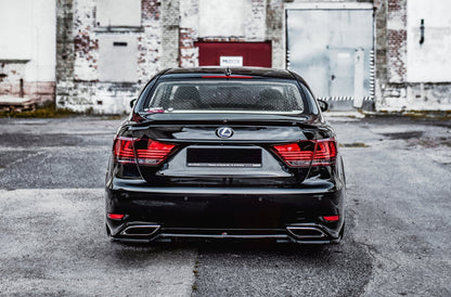 Mittlerer Diffusor Heck Ansatz DTM Look für Lexus LS Mk4 Facelift schwarz matt