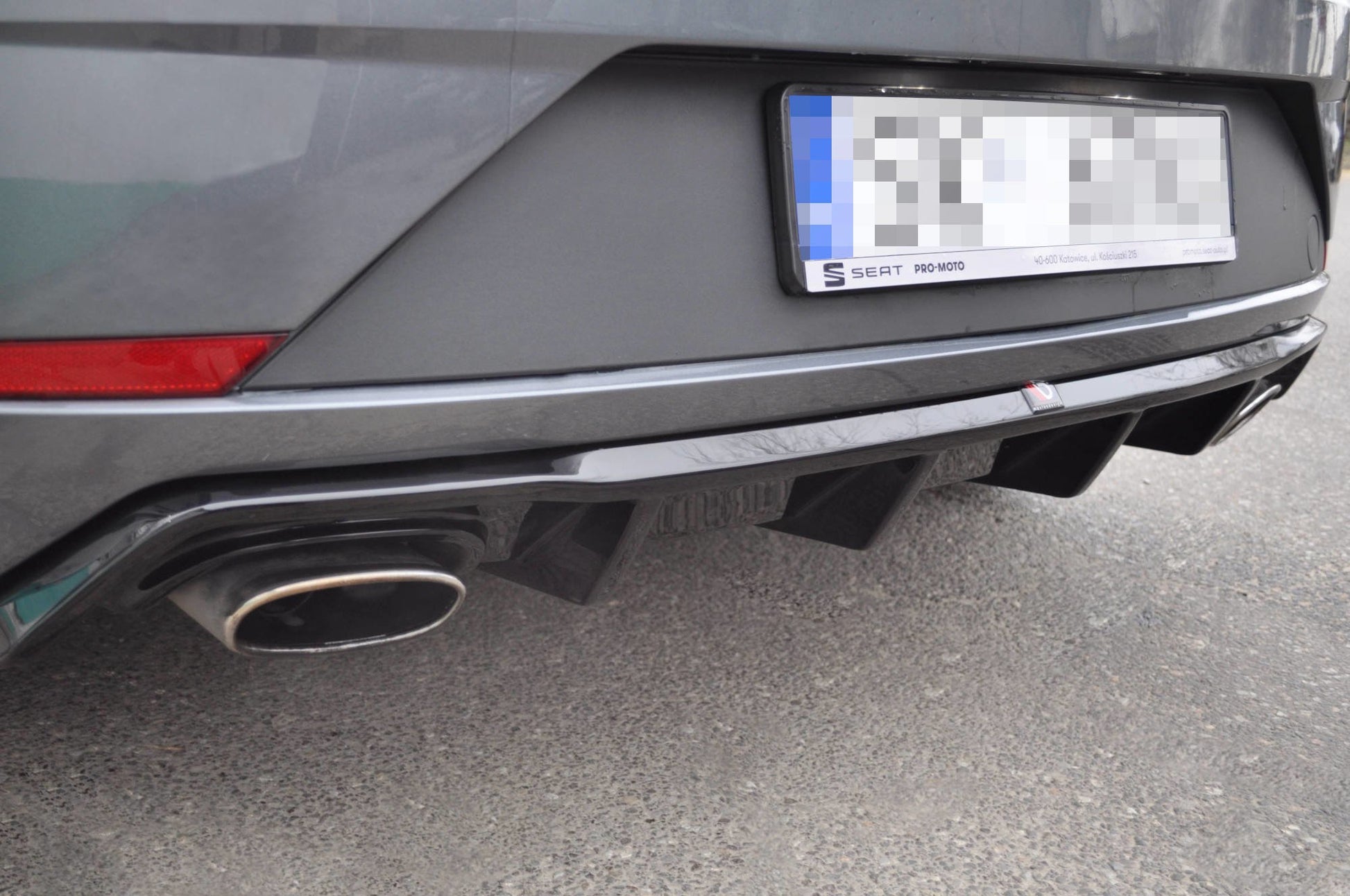Diffusor Heck Ansatz V.1 für Seat Leon Cupra Mk3 FL Hatchback schwarz matt