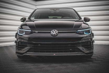 Front Ansatz V.6 für Volkswagen Golf R Mk8 schwarz Hochglanz