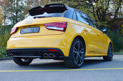 Mittlerer Diffusor Heck Ansatz für Audi S1 8X schwarz matt