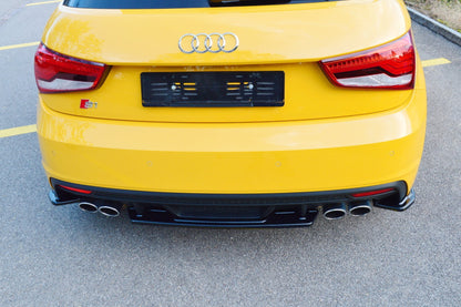 Mittlerer Diffusor Heck Ansatz für Audi S1 8X schwarz matt