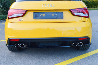 Mittlerer Diffusor Heck Ansatz für Audi S1 8X schwarz matt