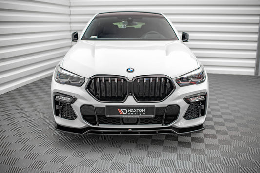Front Ansatz V.2 für BMW X6 M-Paket G06 schwarz Hochglanz