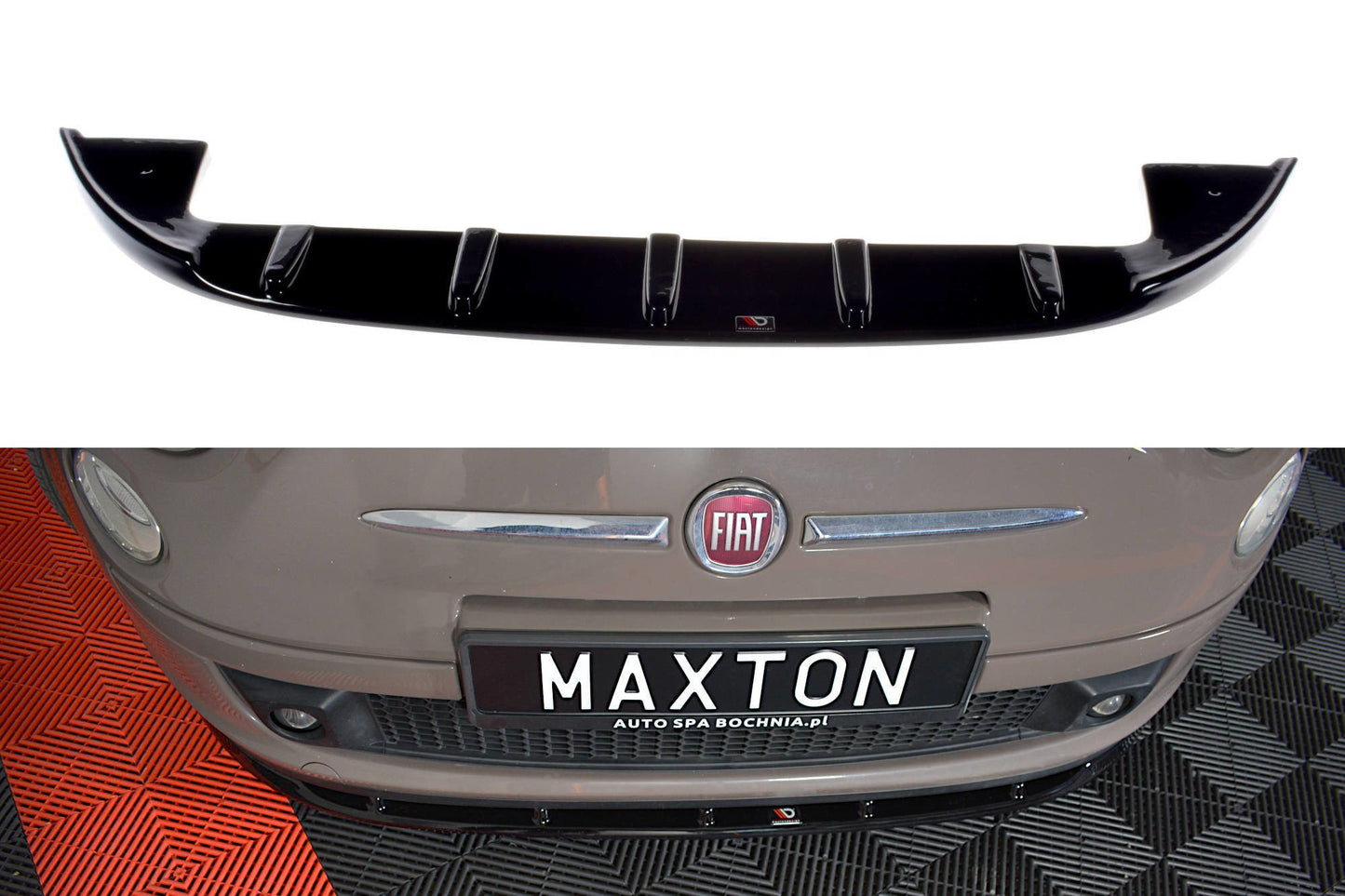 Front Ansatz V.1 für FIAT 500 HATCHBACK vor Facelift Carbon Look