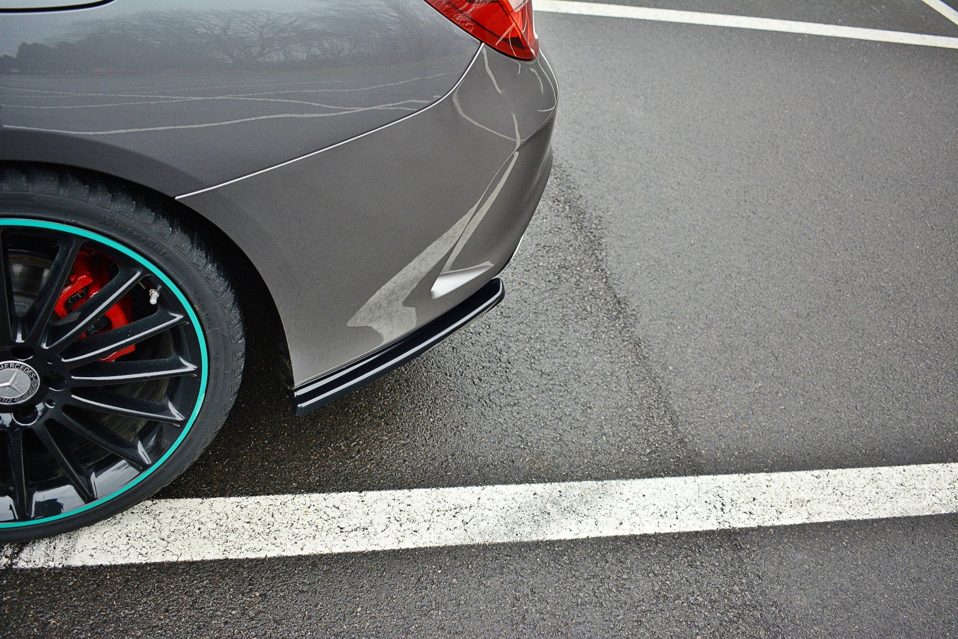 Heck Ansatz Flaps Diffusor für Mercedes CLA C117 AMG-LINE FACELIFT schwarz matt