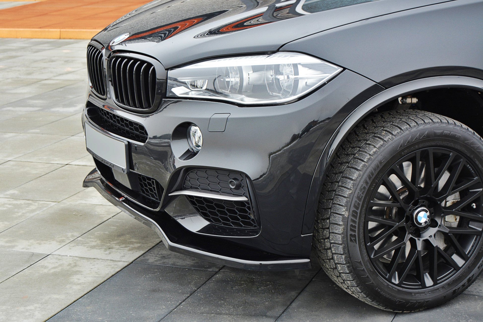 Front Ansatz V.1 für BMW X5 F15 M Paket schwarz Hochglanz