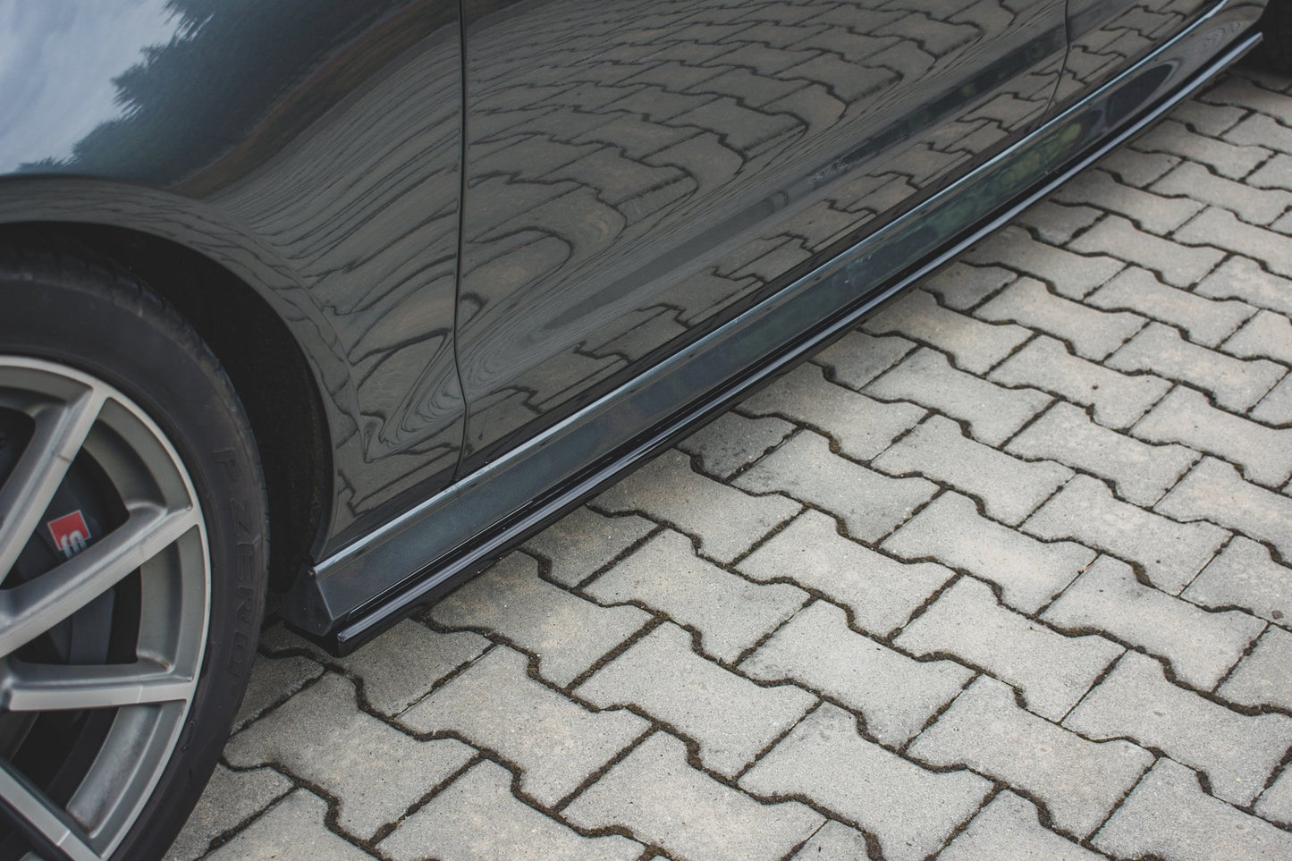 Dokładki Progów Audi S6 / A6 S-Line C7 FL  schwarz matt
