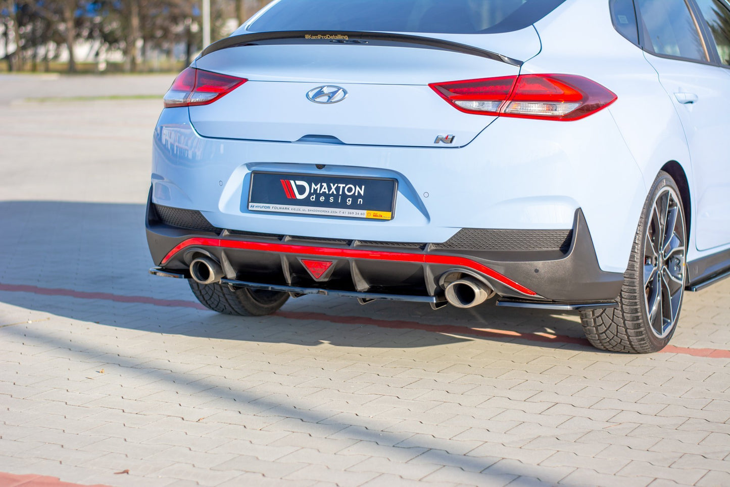Mittlerer Diffusor Heck Ansatz DTM Look für Hyundai I30 N Mk3 Fastback  Carbon Look