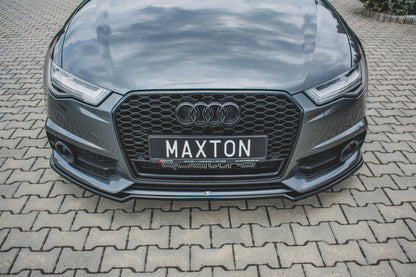 Front Ansatz für Audi S6 / A6 S-Line C7 FL  schwarz Hochglanz