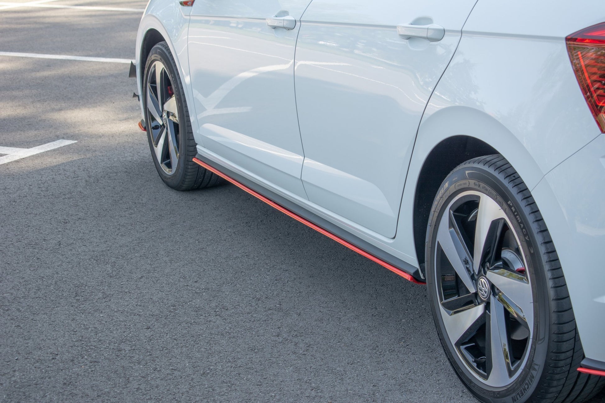 Seitenschweller Ansatz für VW POLO MK6 GTI schwarz Hochglanz
